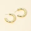 Fashnzfab 14k Gold Dipped Chunky Open Hoop Earrings - Gold In Gold