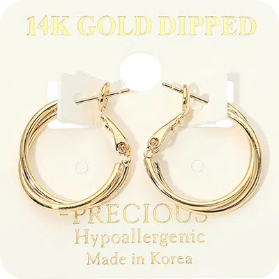 Fashnzfab 14k Gold Dipped Classic Twisted Hoop Earrings