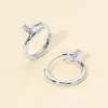 Fashnzfab 14k Gold Dipped Cz Stone Paved Nail Huggie Hoop Earrings In Metallic