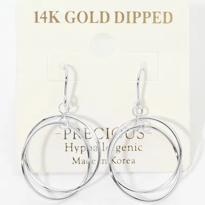 Fashnzfab 14k Gold Dipped Double Layered Circle Drop Dangle Earrings In Multi