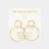 Fashnzfab 14k Gold Dipped Double Open Metal Circle Link Earrings - Gold In Gold