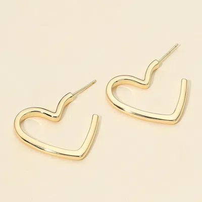 Fashnzfab 14k Gold Dipped Heart Hoop Earrings