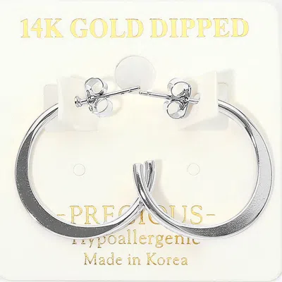 Fashnzfab 14k Gold Dipped Hypoallergenic Classic Open Hoop Earrings In Multi