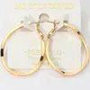 Fashnzfab 14k Gold Dipped Hypoallergenic Flat Oval Hoop Earrings In Gold