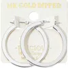 Fashnzfab 14k Gold Dipped Hypoallergenic Flat Pin Catch Hoop Earrings In Multi