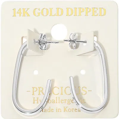 Fashnzfab 14k Gold Dipped Hypoallergenic Geometric Oval Hoop Earrings In Multi