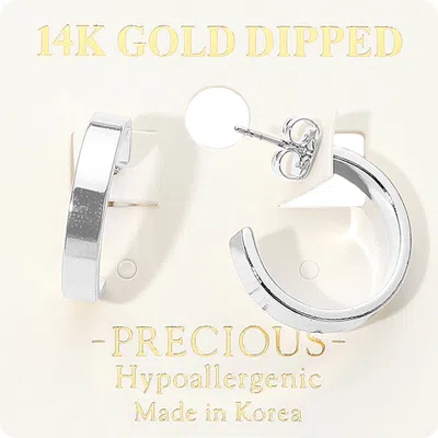 Fashnzfab 14k Gold Dipped Hypoallergenic Half Open Hoop Earrings In Multi