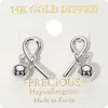 Fashnzfab 14k Gold Dipped Hypoallergenic Knot Ball Dangle Earrings In Multi