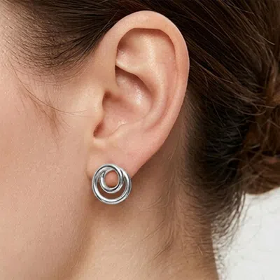 Fashnzfab 14k Gold Dipped Hypoallergenic Layered Circle Mini Stud Earrings