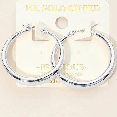 Fashnzfab 14k Gold Dipped Hypoallergenic Pin Catch Hoop Earrings In Multi