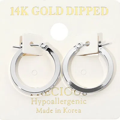 Fashnzfab 14k Gold Dipped Hypoallergenic Polished Pin Catch Hoop Earrings In Metallic