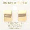 Fashnzfab 14k Gold Dipped Hypoallergenic Rectangular Plate Stud Earrings - Gold In Gold