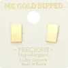 Fashnzfab 14k Gold Dipped Hypoallergenic Rectangular Plate Stud Earrings - Gold In Gold