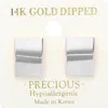 Fashnzfab 14k Gold Dipped Hypoallergenic Rectangular Plate Stud Earrings - Rhodium In White