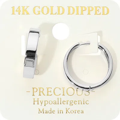 Fashnzfab 14k Gold Dipped Hypoallergenic Sleek Huggie Hoop Earrings In Multi