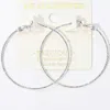 Fashnzfab 14k Gold Dipped Hypoallergenic Textured Skinny Hoop Earrings - Rhodium In Metallic