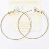 Fashnzfab 14k Gold Dipped Hypoallergenic Textured Skinny Hoop Earrings In Gold