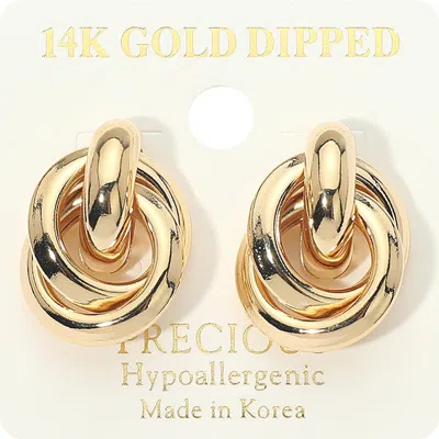 Fashnzfab 14k Gold Dipped Interlocking Knot Earrings