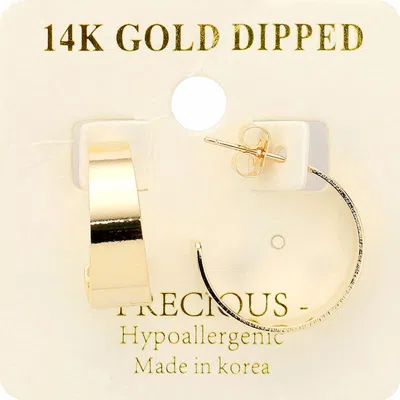 Fashnzfab 14k Gold Dipped Metal Hoop Earrings - Gold