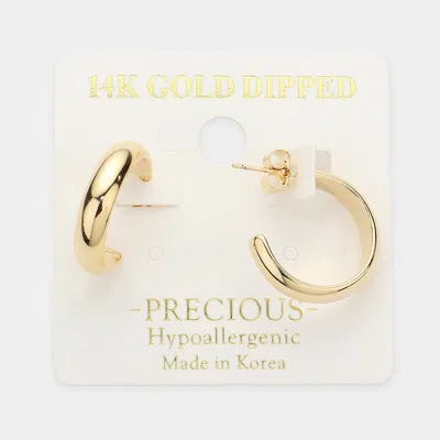 Fashnzfab 14k Gold Dipped Metal Hoop Earrings