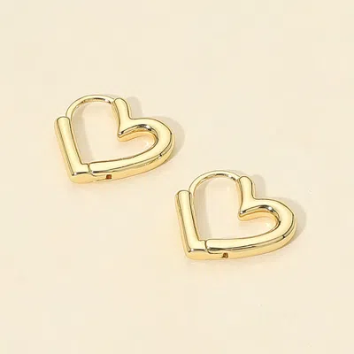 Fashnzfab 14k Gold Dipped Mini Heart Huggie Hoop Earrings