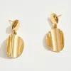 Fashnzfab 14k Gold Dipped Organic Shape Drop Dangle Earrings - Gold In Gold