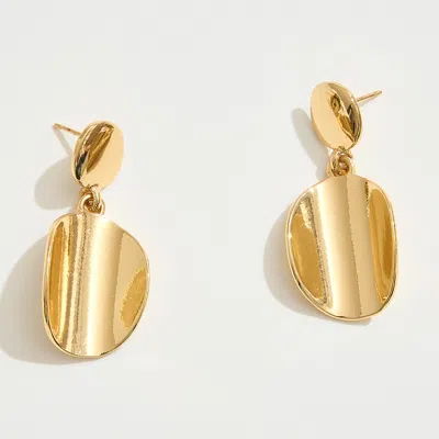 Fashnzfab 14k Gold Dipped Organic Shape Drop Dangle Earrings - Gold