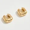 Fashnzfab 14k Gold Dipped Square Huggie Hoop Earrings - Gold In Gold