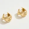 Fashnzfab 14k Gold Dipped Textured Crisscross Huggie Hoop Earrings - Gold In Gold