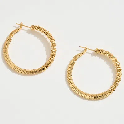 Fashnzfab 14k Gold Dipped Textured Hoop Earrings - Gold