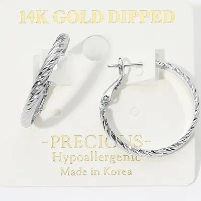 Fashnzfab 14k Gold Dipped Textured Metal Hoop Earrings In Multi