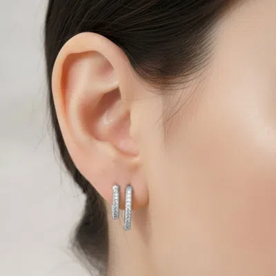 Fashnzfab 14k Gold Dipped Wrapped Cz Huggie Hoop Earrings In Multi