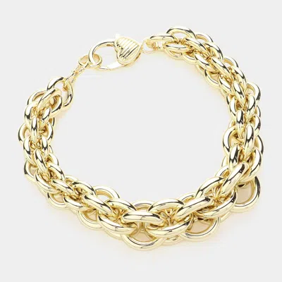Fashnzfab 14k Gold Plated Chunky Chain Bracelet