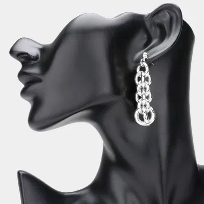 Fashnzfab 14k Gold Plated Chunky Chain Dropdown Earrings In Metallic