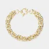 Fashnzfab 14k Gold Plated Chunky Hardware Metal Bracelet In Gold