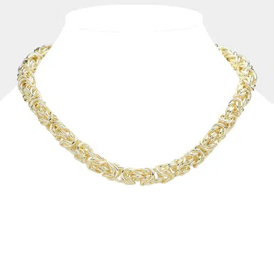 Fashnzfab 14k Gold Plated Chunky Hardware Metal Necklace