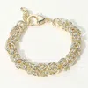 Fashnzfab 14k Gold Plated Chunky Intricate Knot Link Chain Bracelet Gold In Gold