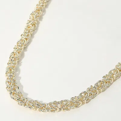 Fashnzfab 14k Gold Plated Chunky Intricate Knot Link Chunky Chain Necklace