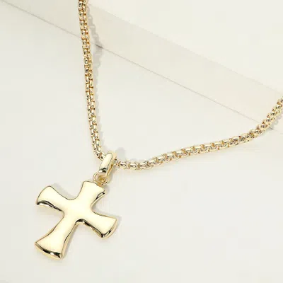 Fashnzfab 14k Gold Plated Cross Pendant Necklace