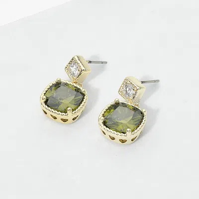 Fashnzfab 14k Gold Plated Cz Stone Drop Earrings In Multi