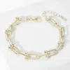 Fashnzfab 14k Gold Plated Hardware Link Chain Bracelet In Gold