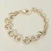 Fashnzfab 14k Gold Plated Horsebit Link Chain Bracelet In Gold