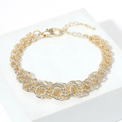 Fashnzfab 14k Gold Plated Knot Chain Bracelet Gold