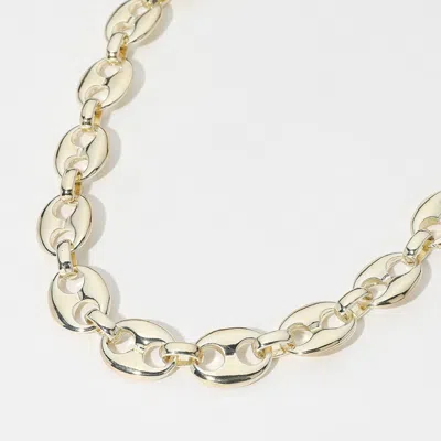 Fashnzfab 14k Gold Plated Mariner Link Chain Necklace
