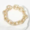Fashnzfab 14k Gold Plated Matte Chunky Chain Toggle Bracelet Matte Gold In Multi
