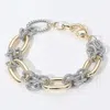 Fashnzfab 14k Gold Plated Two Tone Chain Bracelet Two Tone In Multi