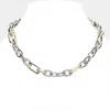 Fashnzfab 14k Gold Plated Two Tone Chunky Chain Magnetic Necklace In Multi