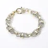 Fashnzfab 14k Gold Plated Two Tone Rope Chain Link Bracelet Two Tone In Multi