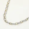 Fashnzfab 14k Gold Plated Two Tone Rope Link Chunky Chain Necklace In Gold