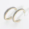 Fashnzfab 14k Gold Plated Two Tone Textured Hoop Earrings - Two Tone In Metallic